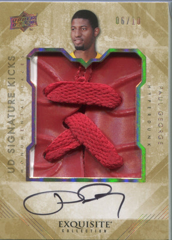 2013-14 Paul Goerge Upper Deck Exquisite SIGNATURE KICKS SHOE AUTO 06/10 AUTOGRAPH RELIC #ML-PG Indiana Pacers