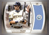 2021 Christian Yelich Topps Definitive Collection JUMBO GAME-USED JERSEY MEMORABILIA 26/50 #DJR-CY Milwaukee Brewers