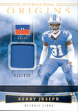 2025 Kerby Joseph Panini Origins INTERNATIONAL ORIGINS PATCH 31/199 #IO-KJH Detroit Lions *JERSEY NUMBER*