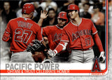 2019 Shohei Ohtani Mike Trout Topps UPDATE SERIES PACIFIC POWER OHTANI & TROUT CELEBRATE HOMER #US189 Anaheim Angels