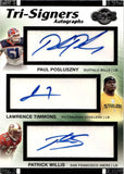 2007 Paul Pozluszny Lawrence Timmons Patrick Willis Topps Co-Signers TRI-SIGNERS AUTOGRAPH 118/200 AUTO #40 Bills Steelers 49ers