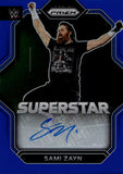 2023 Sami Zayn Panini Prizm WWE BLUE SUPERSTAR AUTO 14/49 AUTOGRAPH #SA-SZN Friday Night Smackdown