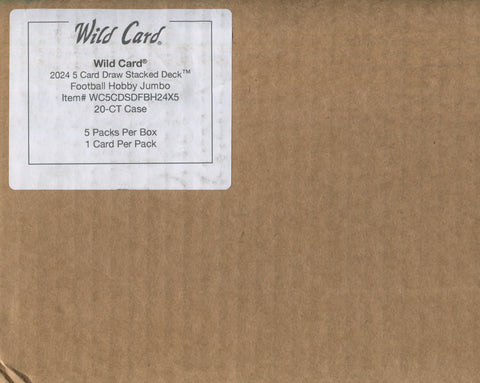 2024 Wild Card Stacked Deck Football Hobby, 20 Box Case