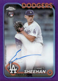 2024 Emmet Sheehan Topps Chrome PURPLE REFRACTOR AUTO ROOKIE 189/250 AUTOGRAPH RC #RA-ESH Los Angeles Dodgers