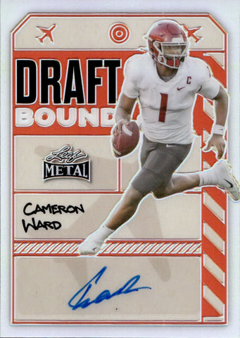 2024 Cameron Ward Leaf Metal DRAFT BOUND RED PRISMATIC AUTOGRAPH ROOKIE AUTO RC 1/3 #DB-CW2 Tennesse Titans Washington State Cougars