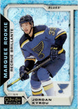 2018-19 Jordan Kyrou O-Pee-Chee OPC Platinum MARQUEE ROOKIE ARCTIC FREEZE 56/79 RC #163 St. Louis Blues