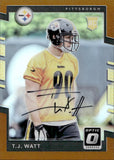 2017 T.J. Watt Panini Donruss Optic BRONZE PRIZM ROOKIE AUTO RC AUTOGRAPH #122 Pittsburgh Steelers