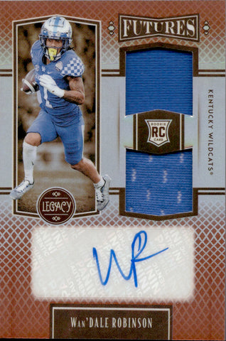 2022 Wan'Dale Robinson Panini Legacy FUTURES DRAFT ROOKIE AUTOGRAPH JERSEY PATCH RC AUTO 84/100 #FD-WR New York Giants Kentucky Wildcats