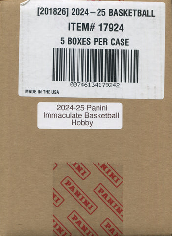 2024-25 Panini Immaculate Hobby, 5 Box Case