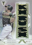 2018 Khris Davis Topps Triple Threads PLAYERS WEEKEND JERSEY RELIC 2/27 #PW-KD Oakland A''s