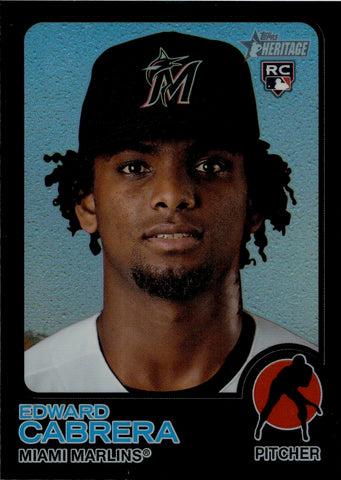 2022 Edward Cabrera Topps Heritage Chrome BLACK REFRACTOR ROOKIE 73/73 RC #657 Miami Marlins