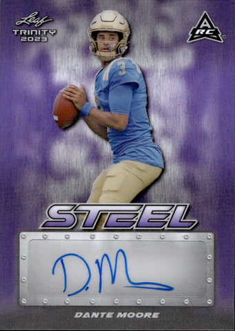 2023 Dante Moore Leaf Trinity STEEL PURPLE AUTOGRAPH ROOKIE AUTO RC 20/35 #SA-DM1 UCLA Bruins Oregon Ducks