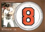 2012 Cal Ripken Jr. Topps SERIES ONE COMMEMORATIVE RETIRED NUMBER PATCH #RN-CR Baltimore Orioles