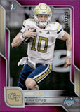 2025 Haynes King Bowman Chrome University 1st BOWMAN FUCHSIA REFRACTOR 62/225 #142 Georgia Tech Yellow Jackets