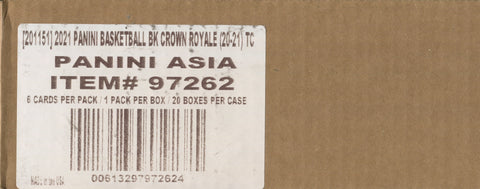2020-21 Panini Crown Royale Basketball Asia Tmall Edition, 20 Box Case