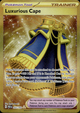 2023 Luxurious Cape Pokemon Paradox Rift GOLD HYPER RARE 265/182