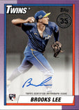 2025 Brooks Lee Topps 1990 DESIGN ROOKIE AUTOGRAPH RC AUTO #90B2-BL Minnesota Twins