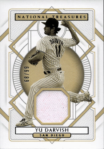 2021 Yu Darvish Panini National Treasures SEPIA JERSEY 68/99 RELIC #147 San Diego Padres