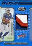 2022 James Cook Panini Certified NEW GENERATION MIRROR BLUE JERSEY PATCH ROOKIE RC 38/99 #NGJ-JC Buffalo Bills