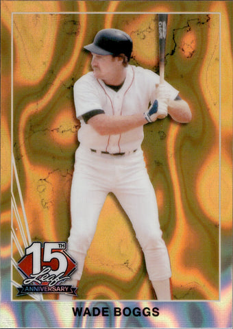 2025 Wade Boggs Leaf 15TH ANNIVERSARY NSCC 1990 LAVA GOLD 1/1 #90B-156 Boston Red Sox