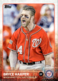 2015 Bryce Harper Topps SERIES 1 YELLING SP PHOTO VARIATION #207 Washington Nationals
