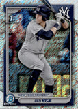 2024 Ben Rice Bowman Chrome Prospects 1ST BOWMAN SHIMMER REFRACTOR #BCP-186 New York Yankees