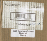 2026 Bowman Chrome Baseball Hobby, 12 Box Case