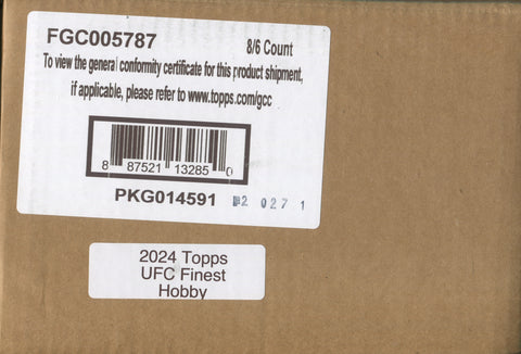 2024 Topps UFC Finest Hobby, 8 Box Case *RELEASES 2/14*