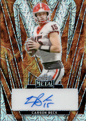 2024 Carson Beck Leaf Metal FIRE MOJO AUTOGRAPH ROOKIE AUTO RC 1/6 #BA-CB1 Georgia Bulldogs Miami Hurricanes