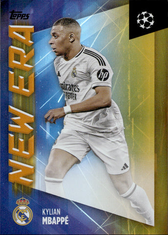 2024-25 Kylian Mbappe Topps UEFA Club Competitions NEW ERA ORANGE FOILBOARD #NE-19 Real Madrid FC