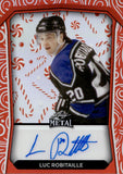 2024 Luc Robitaille Leaf Metal HAPPY HOLIDAYS CANDY CANE AUTO 1/1 AUTOGRAPH ONE-OF-ONE #HHA-LR1 Los Angeles Kings
