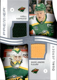 2023-24 Kirill Kaprizov Marc-Andre Fleury Upper Deck Premier DUAL JERSEY 41/99 #PD-KKMF Minnesota Wild