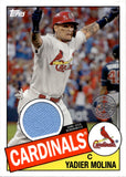 2020 Yadier Molina Topps SERIES ONE 1985 DESIGN RELIC GAME-USED MEMORABILIA JERSEY #85TR-YM St. Louis Cardinals