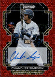 2022 Chandler Simpson Panini Prizm Draft Picks RED DONUT CIRCLES PRIZM AUTOGRAPH 47/99 AUTO #PDP70 Tampa Bay Rays