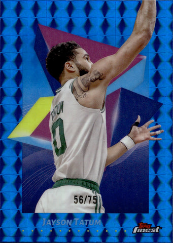 2024-25 Jayson Tatum Topps Finest BLUE GEOMETRIC REFRACTOR 56/75 #6 Boston Celtics