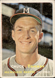 1957 Chuck Tanner Topps #392 Milwaukee Braves BV$20