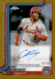 2025 Chase Davis Topps Pro Debut CHROME GOLD REFRACTOR AUTOGRAPH 26/50 AUTO #PDC-154 St. Louis Cardinals