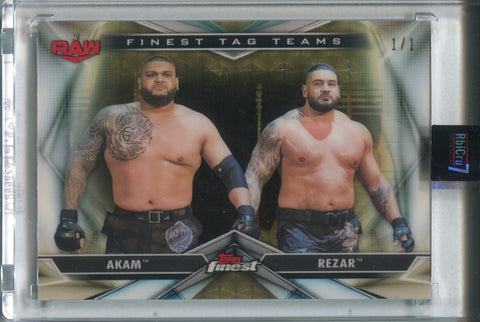 2020 Akam Rezar Authors of Pain Topps Finest WWE SUPERFRACTOR 1/1 ONE OF ONE #TT-1 Monday Night Raw