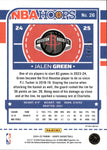 2024-25 Jalen Green Panini NBA Hoops PREMIUM GREEN LAZER PRIZM 04/25 #26 Houston Rockets