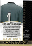 2024 Jalen Hurts Leaf In the Game Used GAME-USED MEMORABILIA JERSEY RAINBOW 8/60 #GUM-22 Philadelphia Eagles