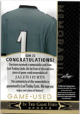2024 Jalen Hurts Leaf In the Game Used GAME-USED MEMORABILIA JERSEY RAINBOW 8/60 #GUM-22 Philadelphia Eagles