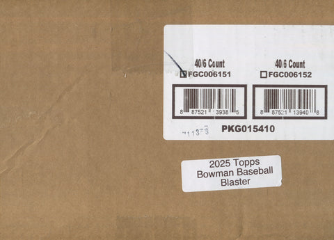 2025 Bowman Baseball Blaster, 40 Box Case *RELEASES 5/7*