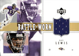 2002 Ray Lewis Upper Deck BATTLE-WORN GAME-USED JERSEY #BW-RL Baltimore Ravens