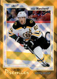 2023-24 Brad Marchand O-Pee-Chee OPC PREMIER DIAMOND RAINBOW 62/75 #P-29 Boston Bruins