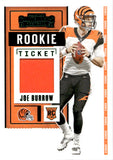 2020 Joe Burrow Panini Contenders ROOKIE TICKET SWATCHES RC JERSEY #RSV-JBU Cincinnati Bengals