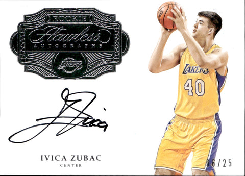 2016-17 Ivica Zubac Panini Flawless ROOKIE AUTOGRAPH SILVER 6/25 AUTO #RA-IZ Los Angeles Lakers