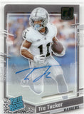 2023 Tre Tucker Panini Clearly Donruss RATED ROOKIE AUTOGRAPH RC AUTO #87 Las Vegas Raiders