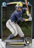 2025 Jesus Made Bowman Chrome Prospects 1ST BOWMAN #BCP-50 Milwaukee Brewers