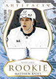 2023-24 Matthew Knies Upper Deck Artifacts ROOKIE MATERIALS DUAL JERSEY 478/599 RC #200 Toronto Maple Leafs