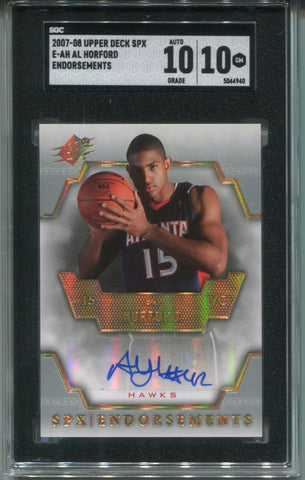 2007-08 Al Horford Upper Deck SPx ENDORSMENTS ROOKIE AUTO AUTOGRAPH SGC 10/10 RC #E-AH Atlanta Hawks 4940
